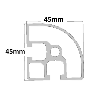 10-4545RC-0-60IN MODULAR SOLUTIONS EXTRUDED PROFILE<br>45MM X 45MM ROUND CORNER, CUT TO THE LENGTH OF 60 INCH